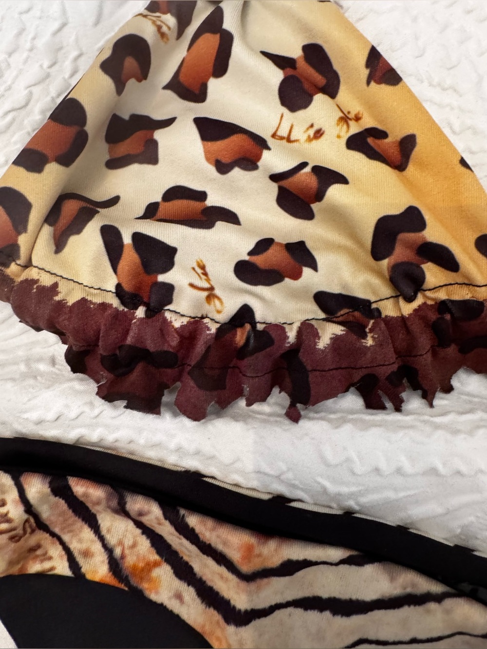 Blue Glue Leopard & Zebra Print With Leather & Chain Detail Size M - Picture 3 of 14